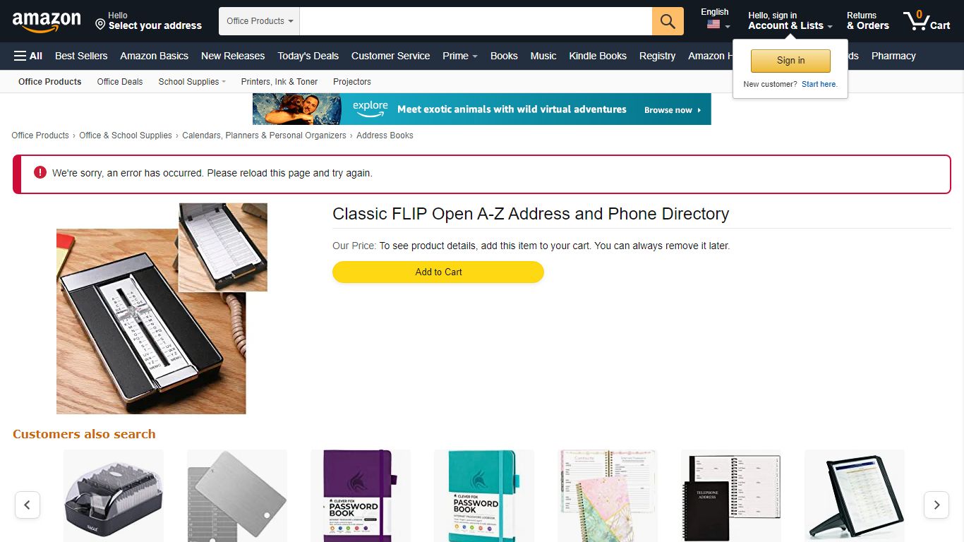 Classic FLIP Open A-Z Address and Phone Directory